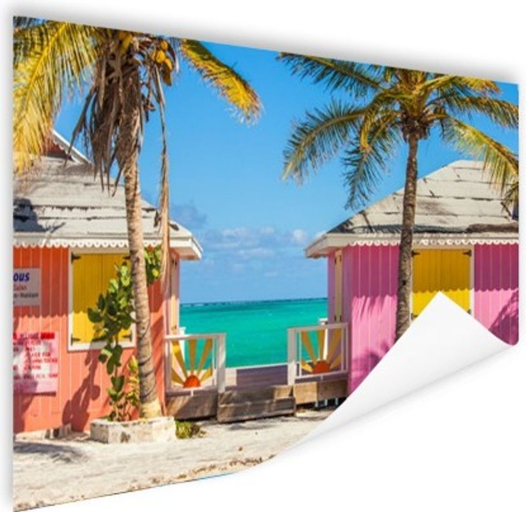 MuchoWow Poster Bunte Strandhütten Karibik 180x120 cm - Fotoplakat