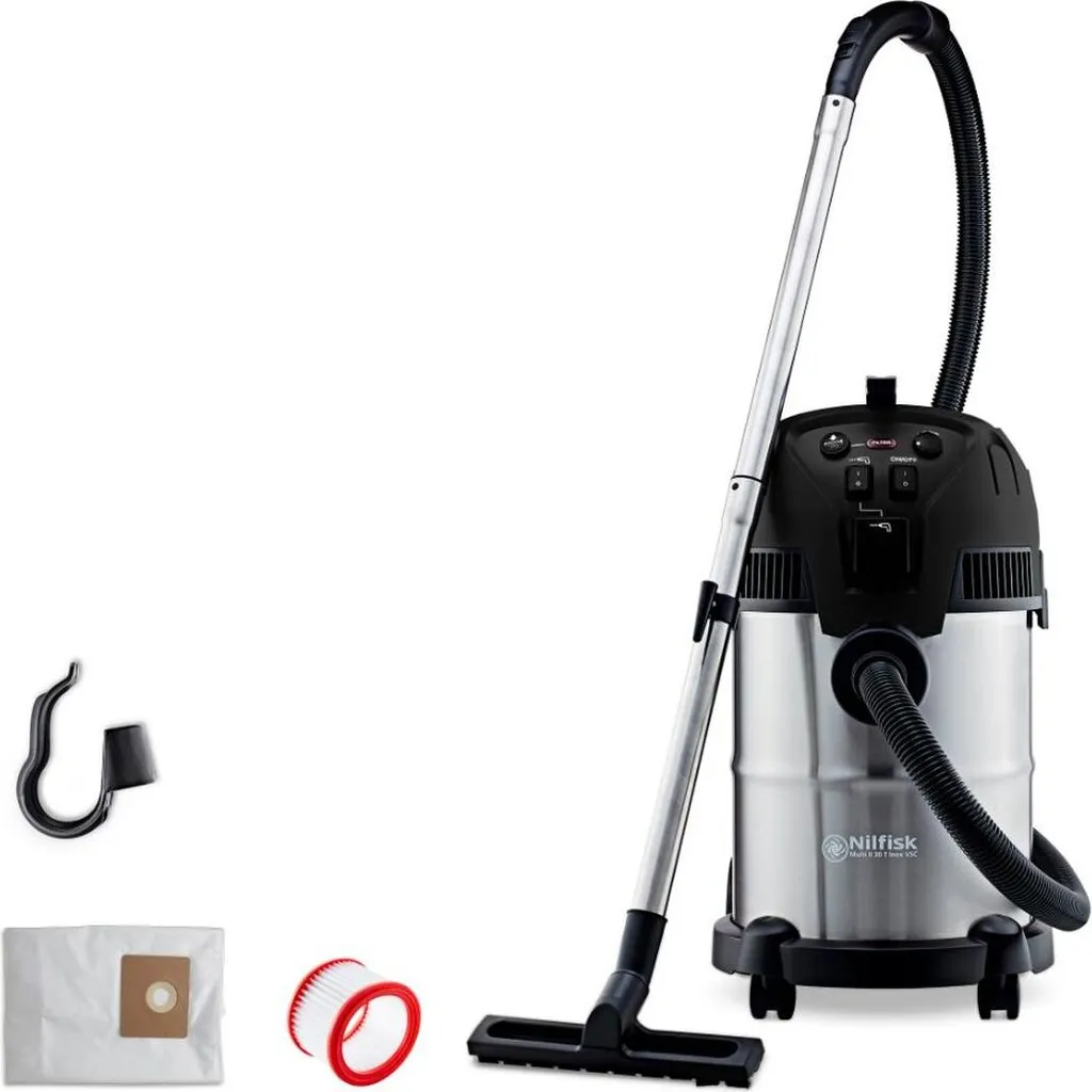 Aspirateur traîneau Nilfisk 1200 W en acier noir pour sols et tapis