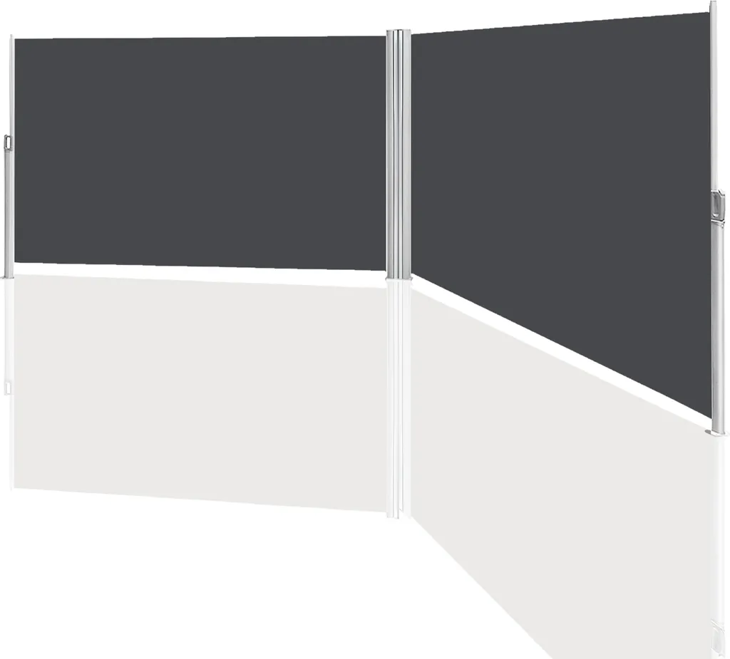 Tenda laterale Jopassy estensibile per balcone antracite protezione solare cassonetto integrale protezione dalla vista grigio 180*600 cm