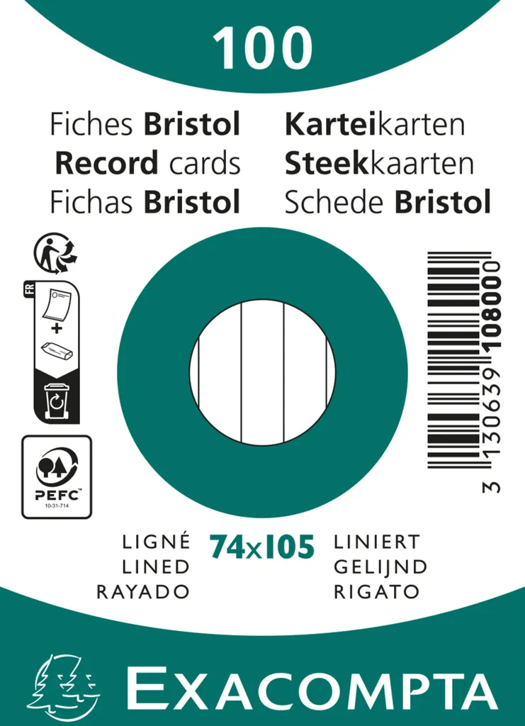 Organisez vos notes sans erreur : Fiches Bristol Exacompta 10800SE