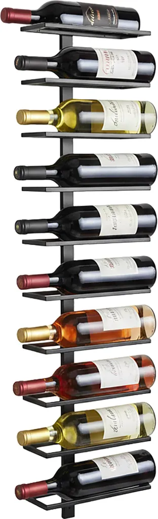 Casier à vin mural Relaxdays pour 10 bouteilles en métal noir élégant