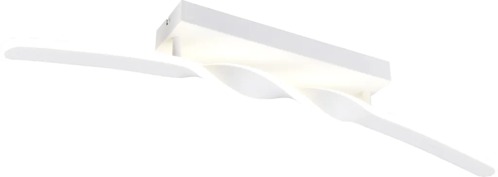 Plafonnier LED ondulé blanc 79cm haute luminosité et économie énergie