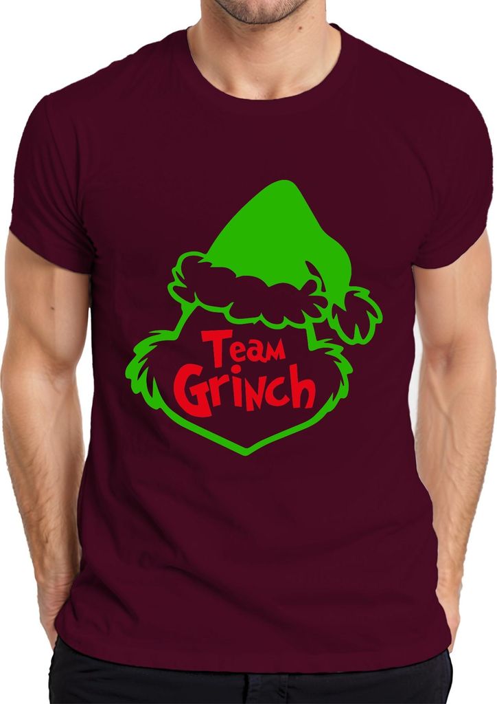 Team Grinch Weihnachtsoutfit Anti-Weihnachten - Weihnachten Christmas Xmas Herren T-Shirt, Burgundy, L