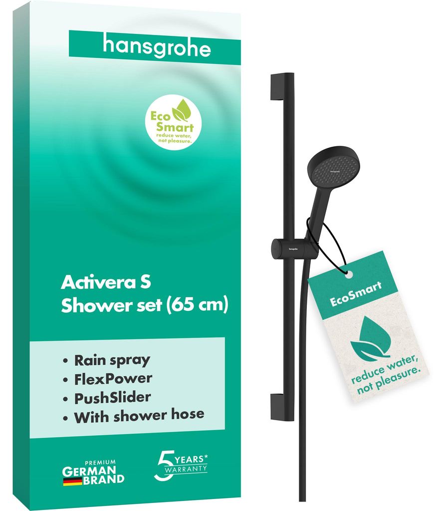 Hansgrohe Activera S Glide bar combination 65 cm Matt Black Obrázok produktu 