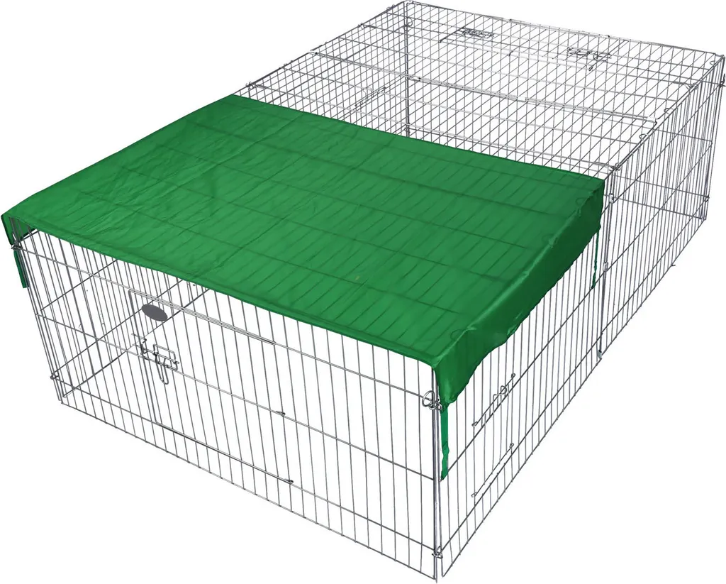 Enclos sécurisé anti-fuite pour petits animaux 216x116 cm en acier noir