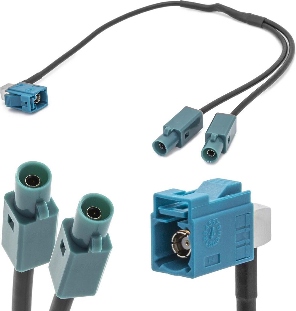 Radio Y-Antennen Adapter FAKRA (Z) Buchse Doppel FAKRA Stecker Kabel passend für VW