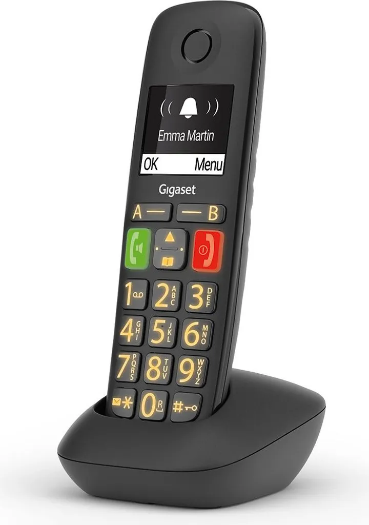 Gigaset E290 Telefono Cordless Analogico Identificatore di Chiamata Nero