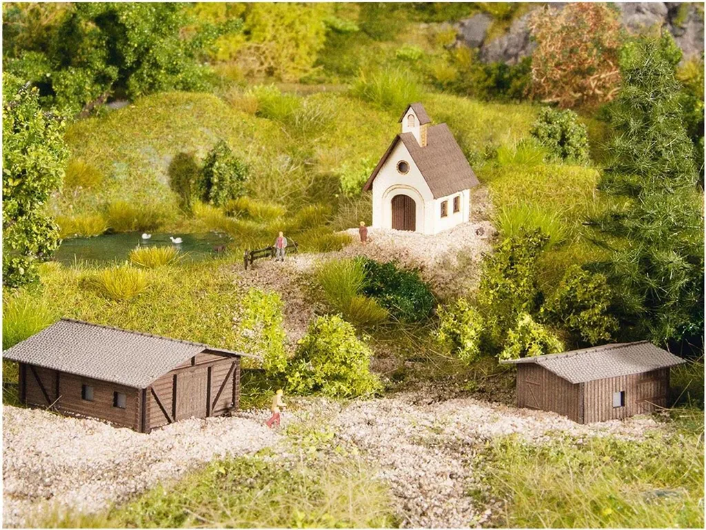 Set NOCH 44315 de 3 bâtiments miniatures détaillés pour modélisme en Z