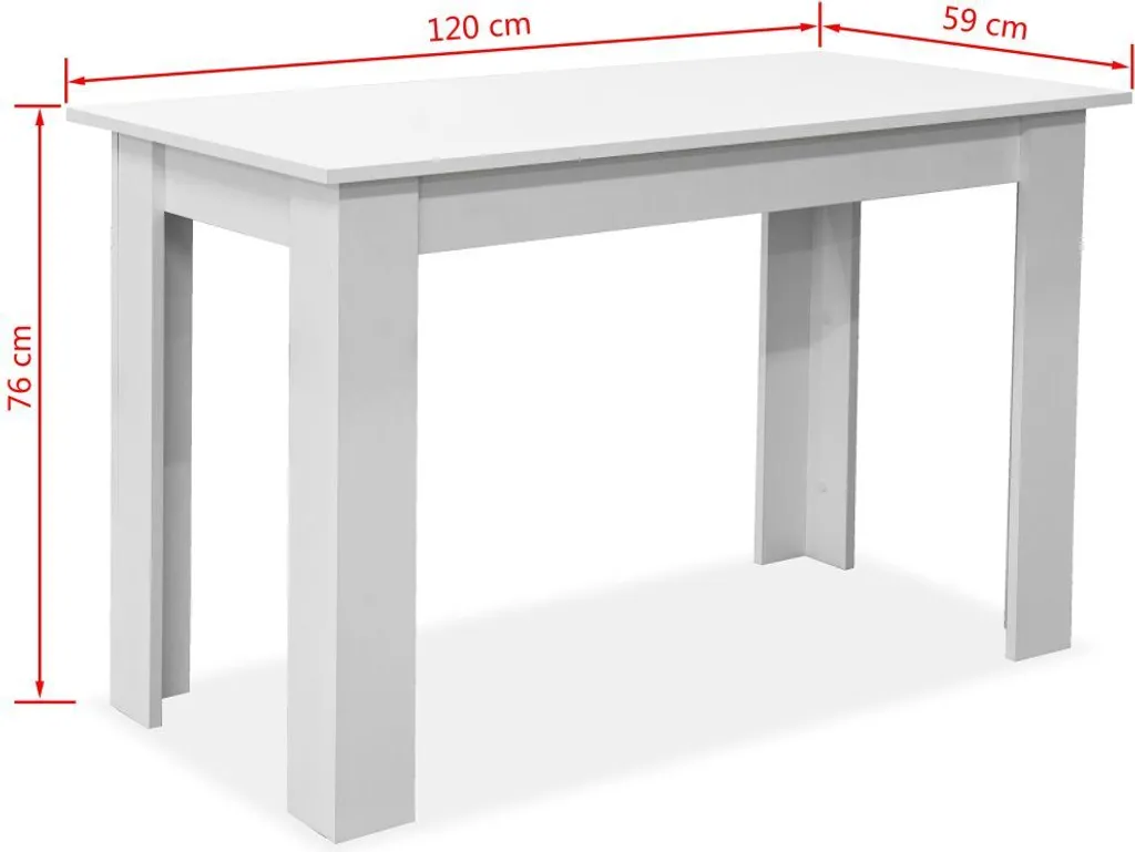 Ensemble repas gain de place avec table et bancs blancs en bois - 6