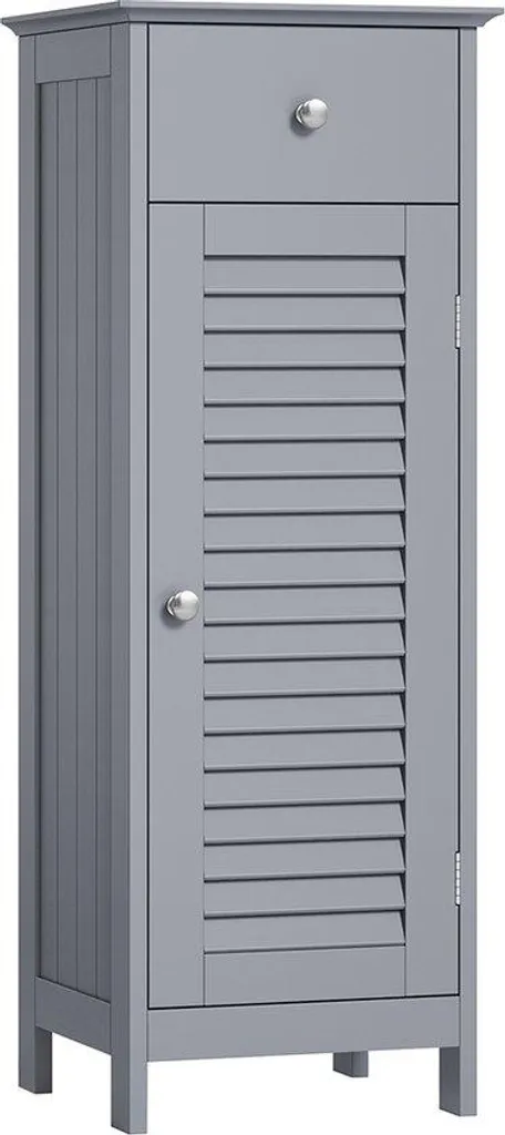 Meuble colonne de salle de bain étroit avec rangement coulissant blanc
