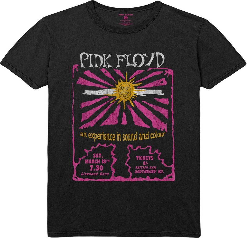 Pink Floyd - "Sound & Colour" T-Shirt für Herren/Damen Uni RO3831 (L) (Schwarz)