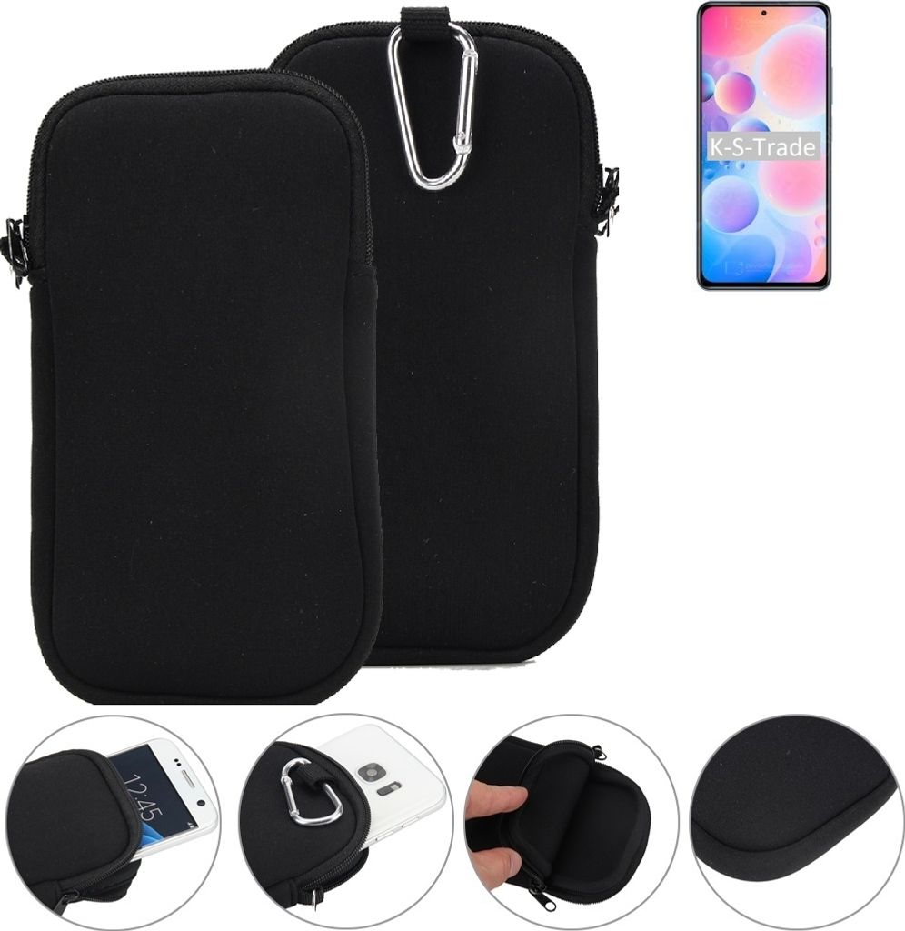 K-S-Trade Neopren-Hülle Handyhülle kompatibel mit UMIDIGI A9 Max Schutzhülle Neoprenhülle Sleeve Schutz-Hülle Gürtel Tasche Case Holster