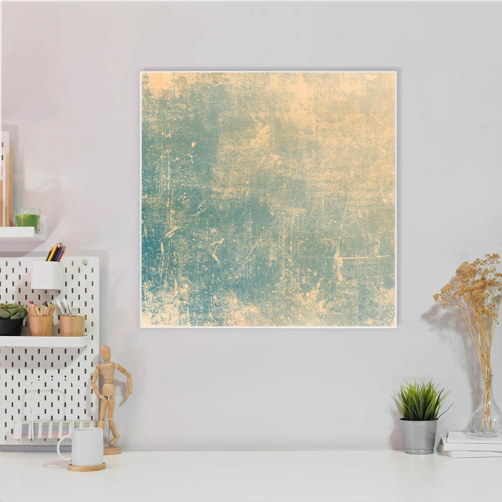 Design Stahlmagnettafel Quadratisch 50x50cm Patina Grün