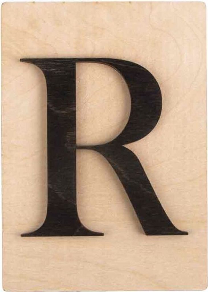 Rayher Hobby Buchstabe R schwarz 10,5x14,8cm Holz