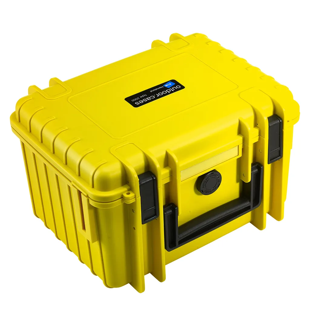 Custodia Rigida B&W Outdoor Case 2000 Gialla con Spugna Cubettata
