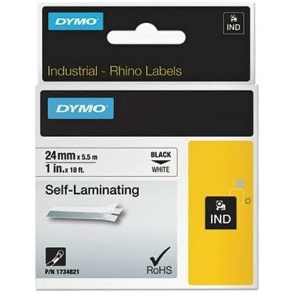 Dymo Rhino 1734821 Nastro Vinile Autolaminante 24mm x 5.5m Bianco