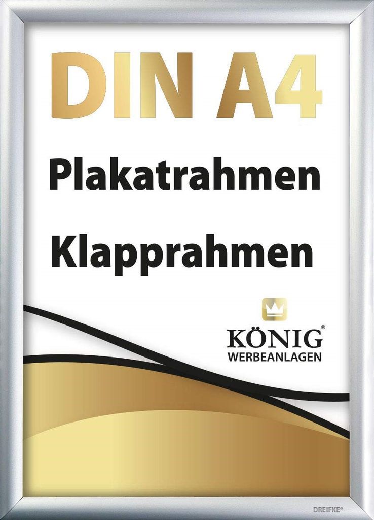 Aluminium Klapprahmen DIN A4 | silber eloxiert | wetterfest | entspiegelt