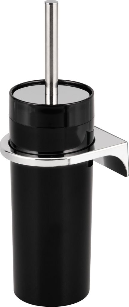 bremermann WC-Garnitur SAVONA inkl. Wandhalterung, Toilettenbürstenhalter, rund - schwarz