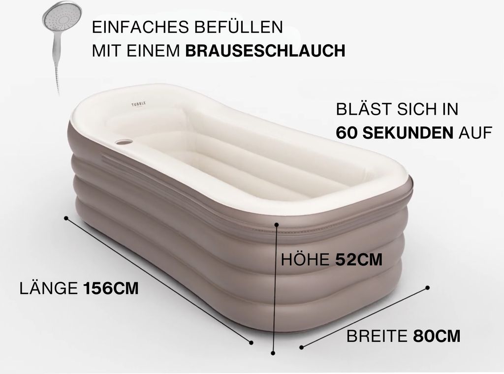 Tubble® Royale Aufblasbare Badewanne - Ambient Taupe - Produktbild 16