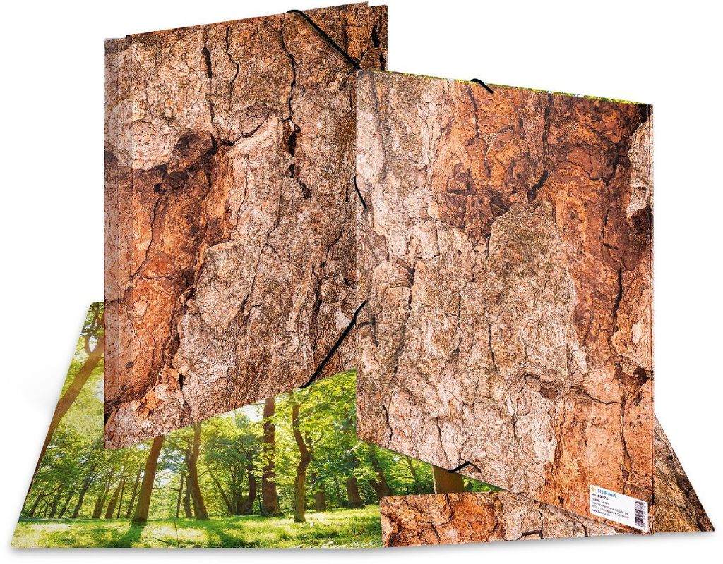 HERMA Eckspannermappe "Nature" DIN A4 Karton Wood