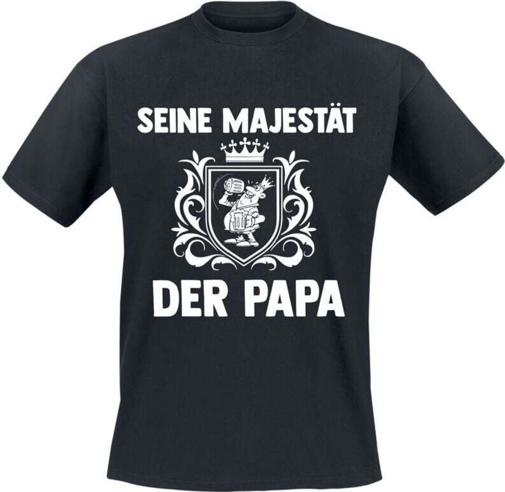 Sprüche T-Shirt Herren Seine Majestät der Papa schwarz 3XL