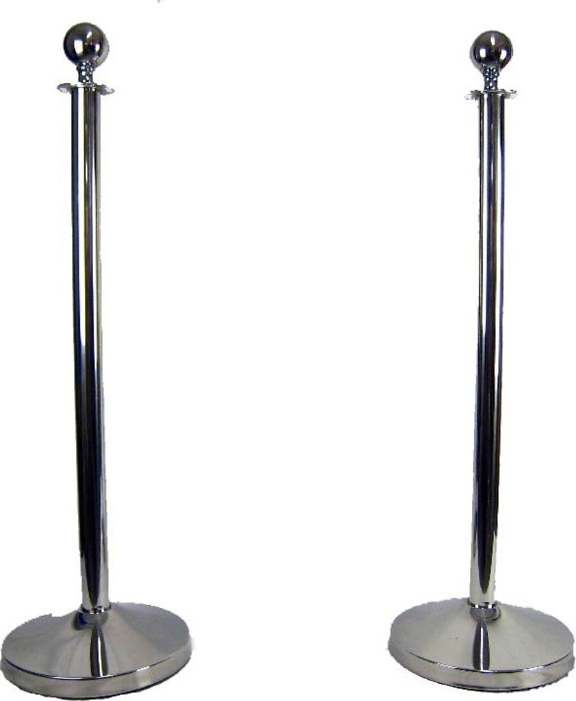 Absperrpfosten Absperrständer Personenleitsystem Silber Kugel D320mm-D51x1000mm
