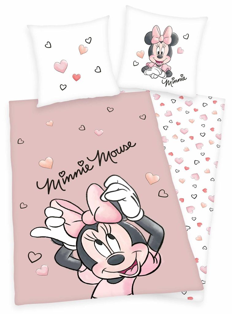 Disney Minnie Mouse- Bettwäsche 135x200 80x80 cm - Produktbild 