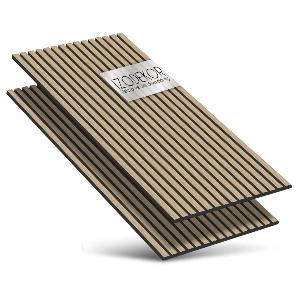 IZODEKOR Akustikpaneele 120x60 cm Natürlich 2er Set – Holz Produktbild 