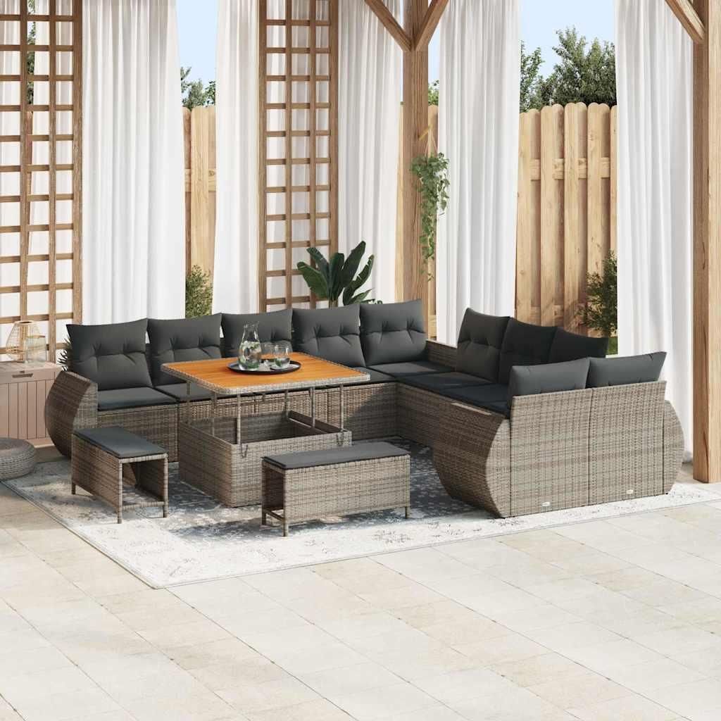 Maison Exclusive - Gartensofa-set 13 pcs Grau Poly-Rattan
