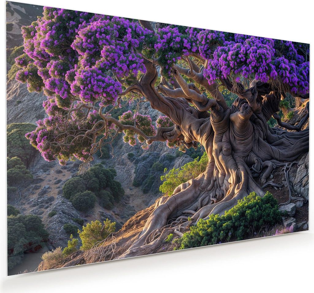 Glasbild 45x30cm in XXL für Wohnzimmer, Schlafzimmer Motiv Alter Weiser Baum