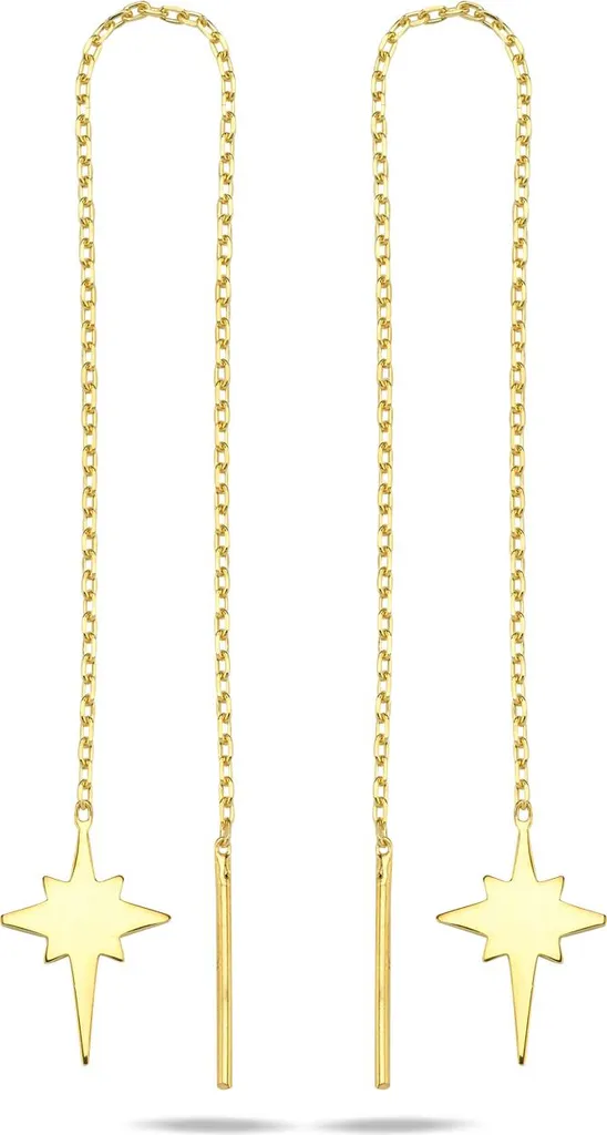 Boucles d'oreilles Argent 925 doré Nordstern - Pendants Fins et Élégants