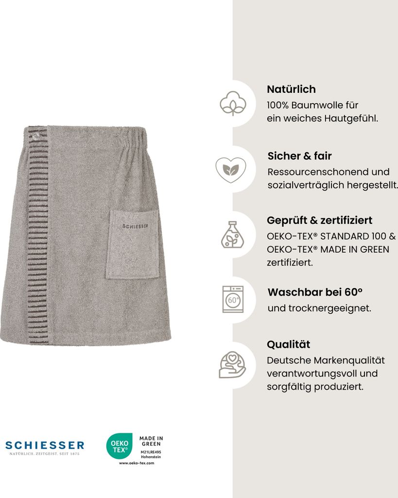 Schiesser Frottier Saunakilt Rom für Herren | 100% Produktbild 2