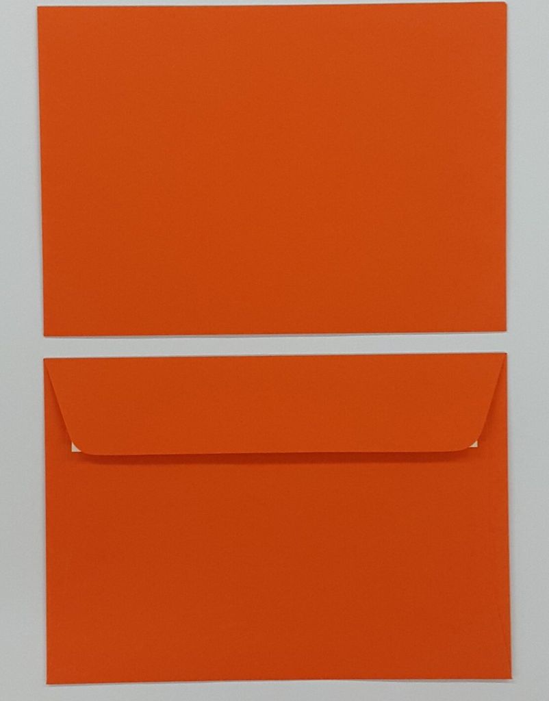 50 Stück farbige Premium Briefumschläge Briefhüllen Kuvert, Caribic Inka Orange (UMS-800) DIN C6 (114 x 162 mm), ohne Fenster, haftklebend, 90g/...