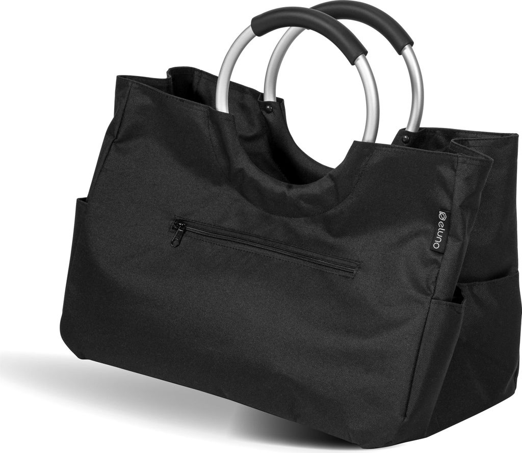 eluno Einkaufstasche WARWE aus Polyester, schwarz 43 x 29,5 Produktbild 