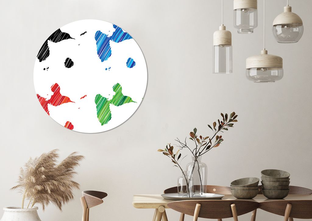 MuchoWow - Mauerkreis - Wandbilder - Runde Bild - Bild aus Aluminium - Schlafzimmer - Wohnzimmerdekoration - Wand Dekoration