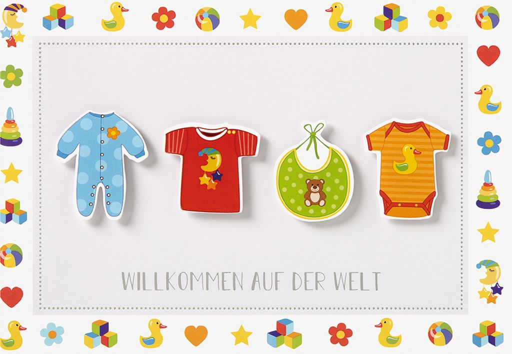 Geburt Baby Freudiges Ereignis Glückwunschkarte im Format 115x17cm