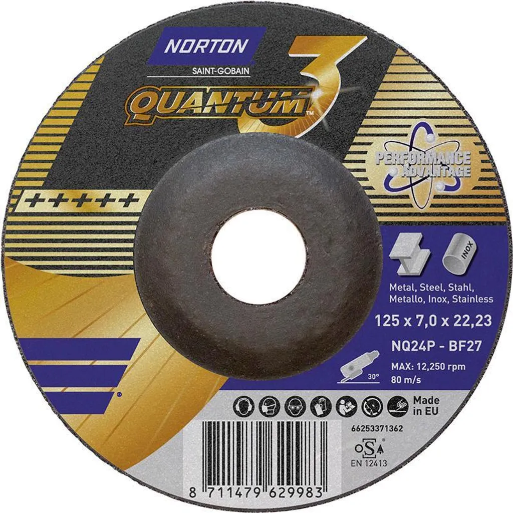 NORTON 10 Dischi Da Taglio Flessibili 125 X 1,0 Mm Per Acciaio Inox – In Scatola Metallo - 6