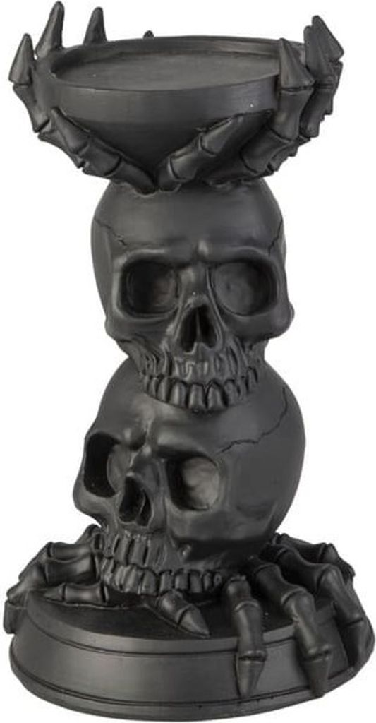 Kerzenhalter Totenköpfe - ca. 13 x 13 x 21,5 cm