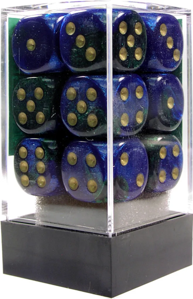Lot de Dés à Jouer 16 mm Bleu et Vert pour Jeux de Société Asmodee