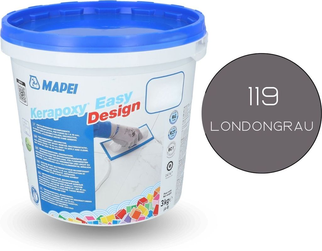 MAPEI Kerapoxy Easy Design Epoxid-Fugenmörtel Farbe 119 Londongrau 3kg