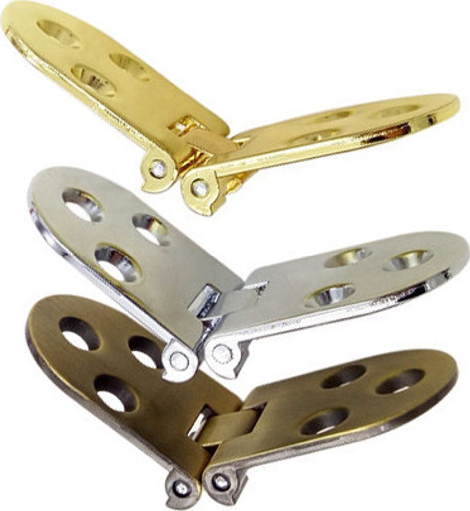 Set mit 4 stabilen Metallscharnieren (30x78 mm, 180 Grad, Chrom)