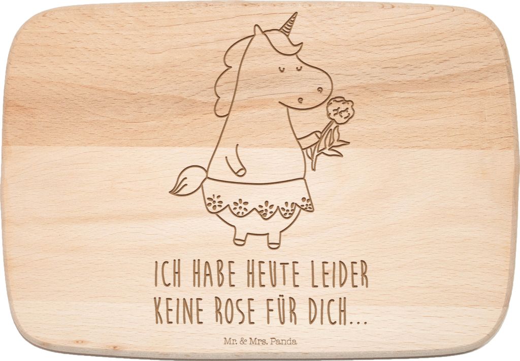 Mr. & Mrs. Panda Küchenbrett Holz Einhorn Dame - Transparent - Geschenk, Trennung, Bachelor, Unicorn, schneidbrett, Frau, Freundin, Schneidebrett,...