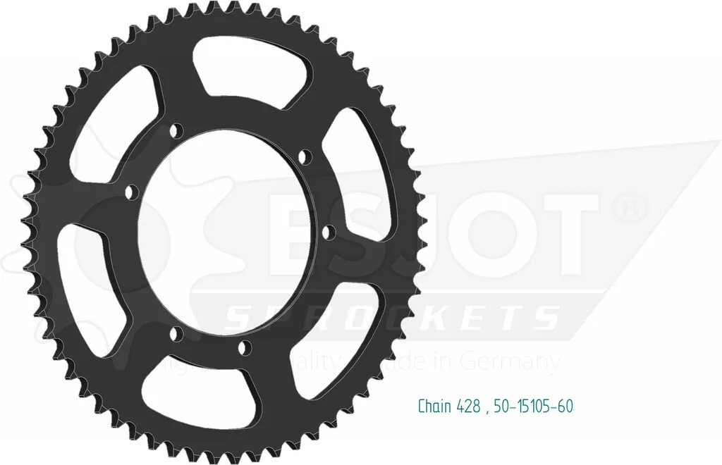 Couronne arrière moto pas 428 60 dents diamètre 110mm en acier