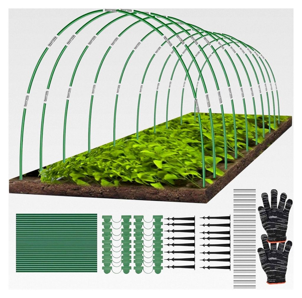 Pflanztunnel Bögen für Hochbeet, Gewächshausreifen, Tunnelgewächshaus, Folientunnel für Hochbeet, Gewächshausbogen 6mm mit Kunststoff umwicke...