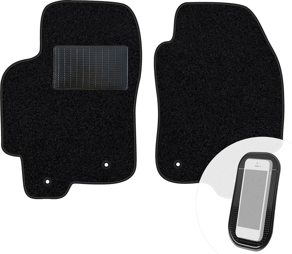 moto-MOLTICO Vorne Fußmatten Auto Velours Autoteppiche Schwarz Automatten Set 2-teilig passend für Jaguar X-type 2001-2009