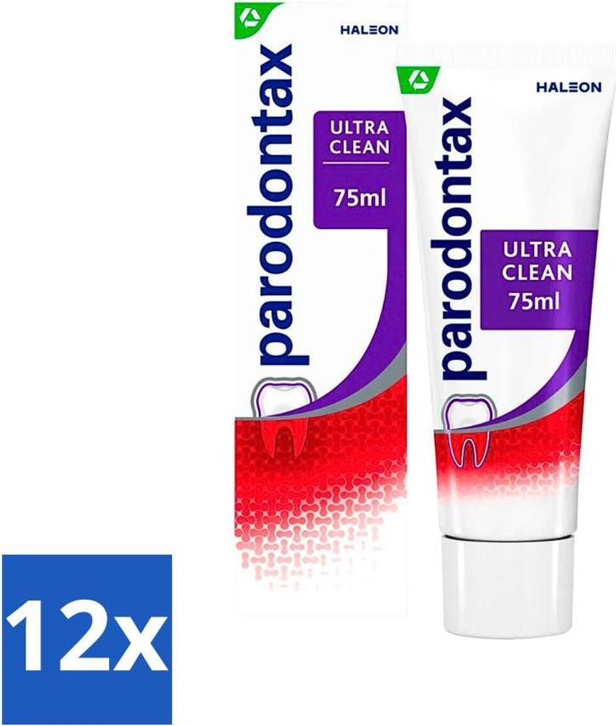 Parodontax - Zahnpasta - Ultra Clean - Gegen Zahnfleischbluten - 75 ml - Vorteilspack - 12 Stücke