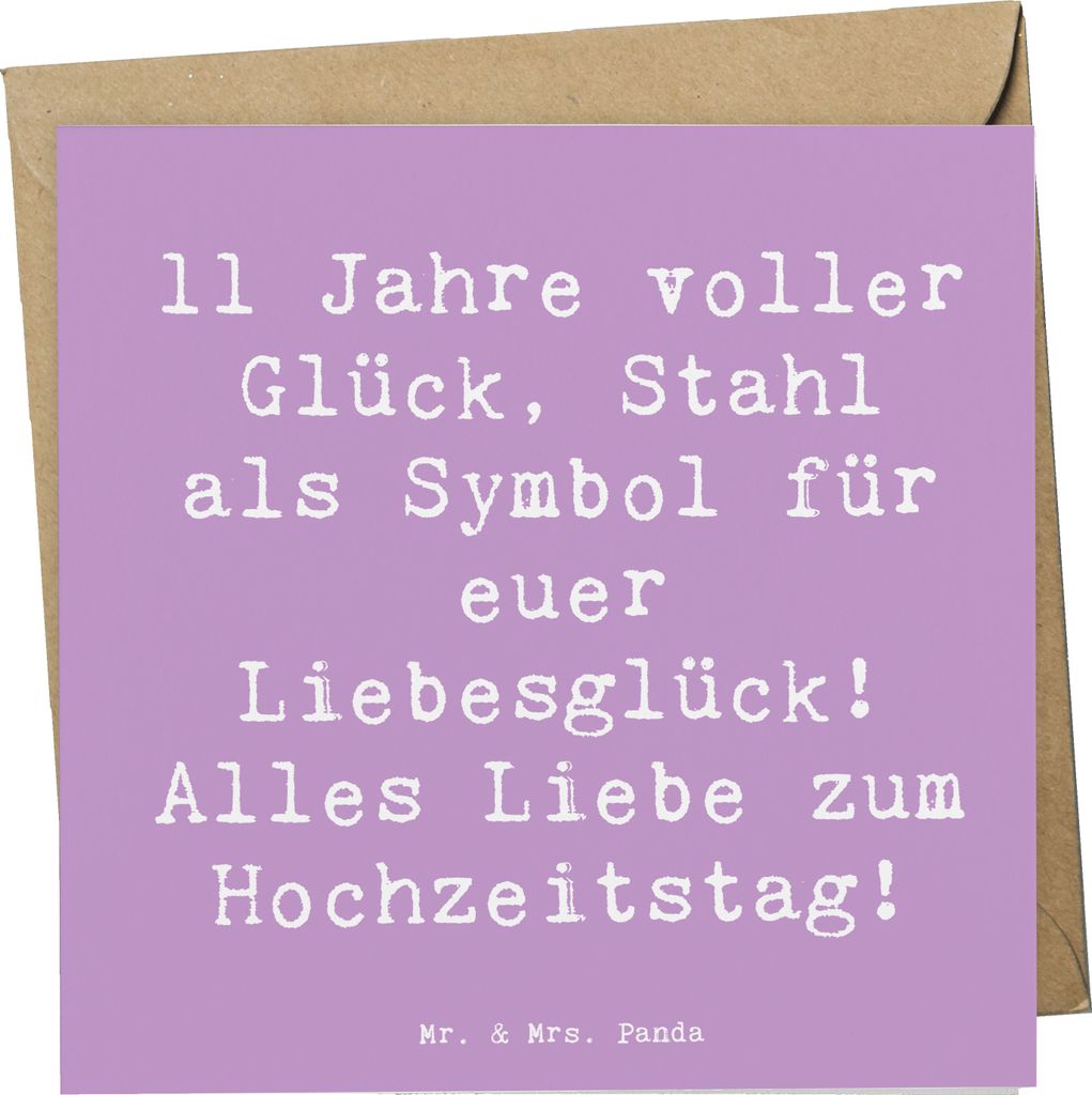 Mr. & Mrs. Panda Grußkarte Spruch 11. Hochzeitstag Produktbild 