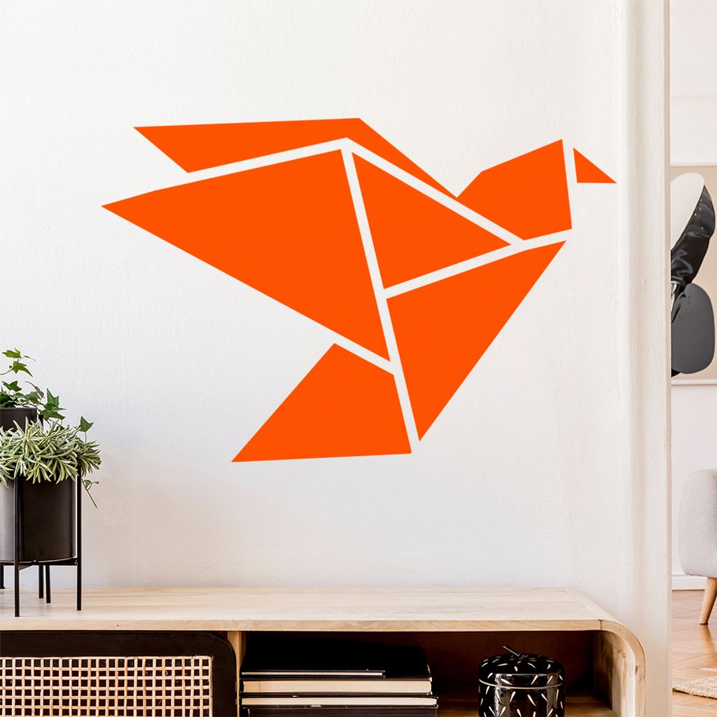 Papierfalten Vogel M1 Wandtattoo Wandaufkleber Wall Sticker - Dekoration, Küche, Wohnzimmer, Schlafzimmer, Badezimmer