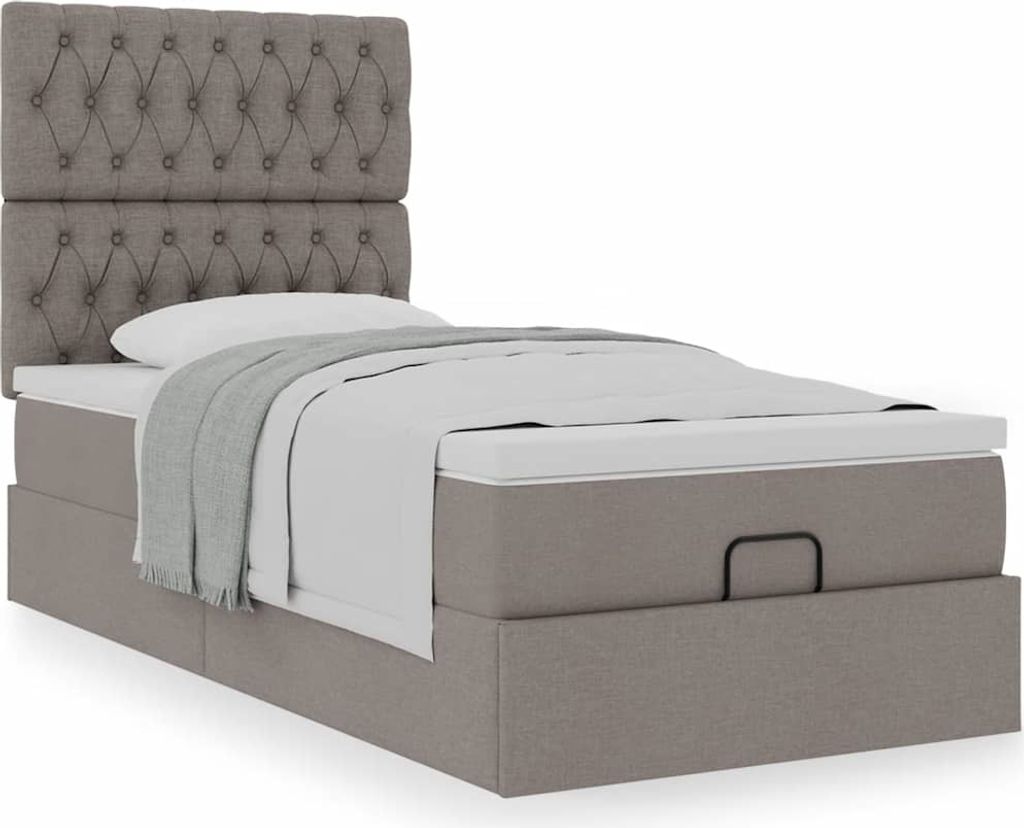 Maison Exclusive - Ottoman-Bett mit Matratze Taupe 90x200 cm Stoff