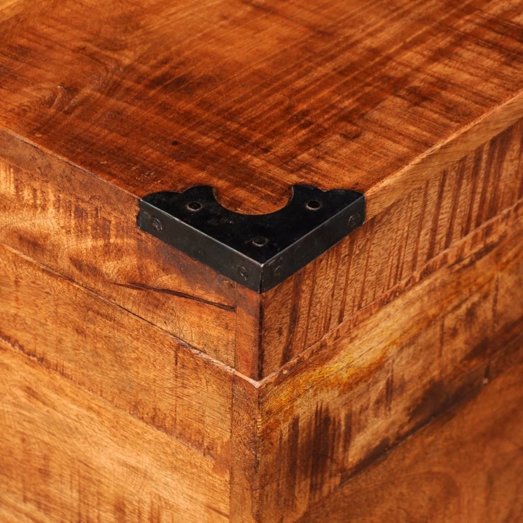 vidaXL Coffre de rangement Carré Bois de manguier rugueux Image du produit 